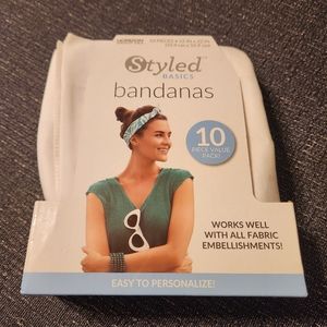 Pack of 7 Styled Basics Solid White Bandanas, 7 Pack, 100% Cotton